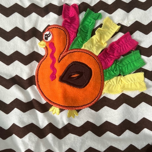 2/40 NWT NANNETTE Brown & Orange THANKSGIVING Turkey Tutu Pant Set Girls Size 6X - Picture 5 of 7